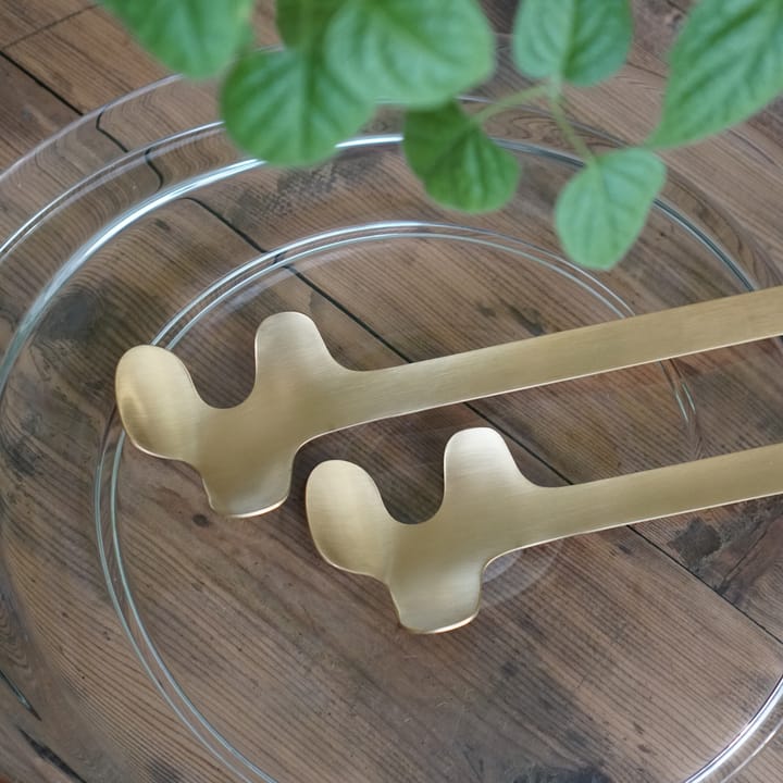 Leaf salad servers, Brushed Gold Born In Sweden