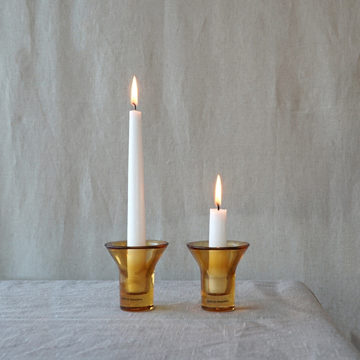 Lumi candlestick 8 cm, Amber Born In Sweden