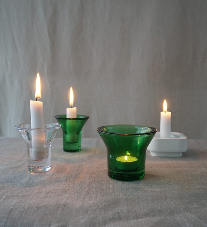 Lumi candlestick 8 cm, Clear Born In Sweden