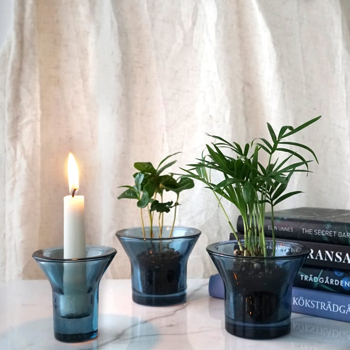 Lumi candlestick 8 cm, Petrol Blue Born In Sweden