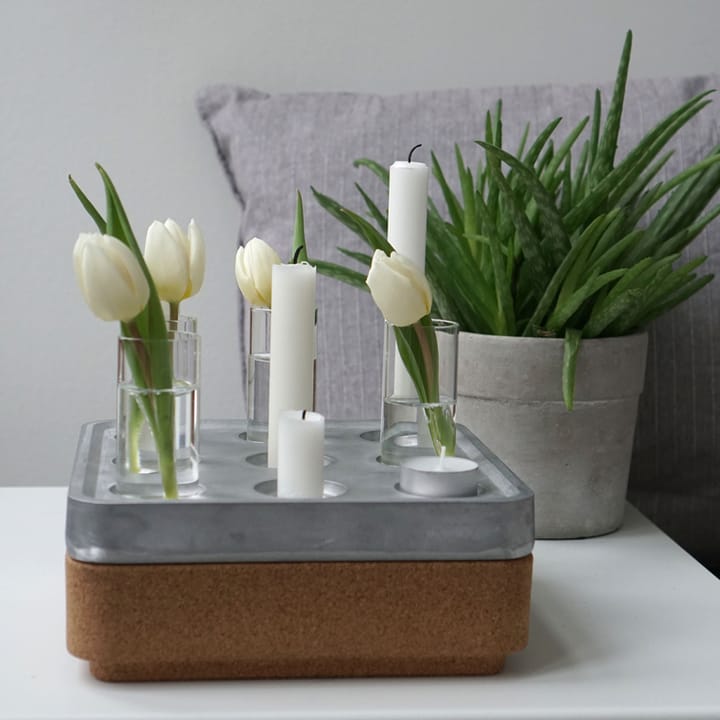 Stumpastaken Small gift set, Aluminum. Cork bowl nature. 4-pack vases. matches Born In Sweden