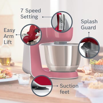 Bosch Serie 4 MUM 5 kitchen machine 1000W - Red-silver - Bosch