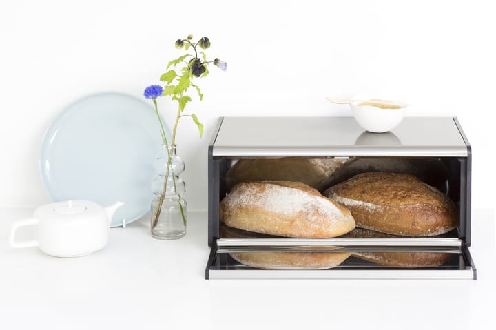 Fall Front bread bin, Matt steel Brabantia