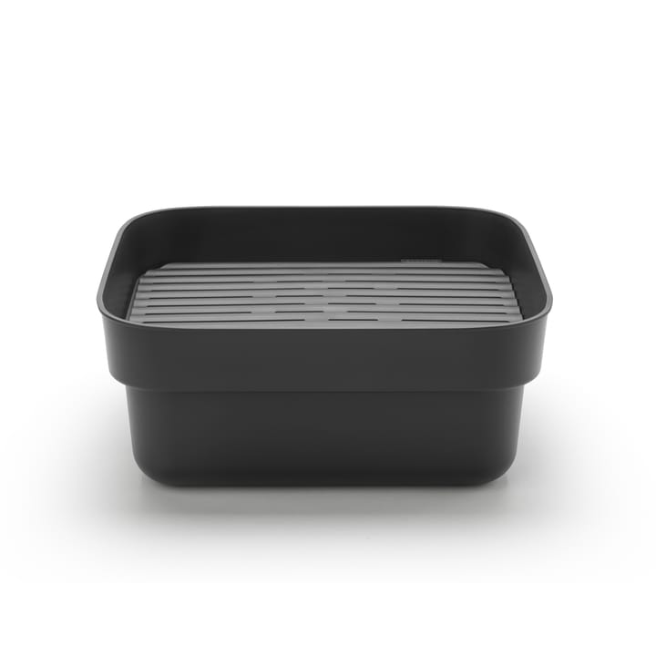 Sinkside dish bowl with drying tray 34x37 cm, Dark grey Brabantia