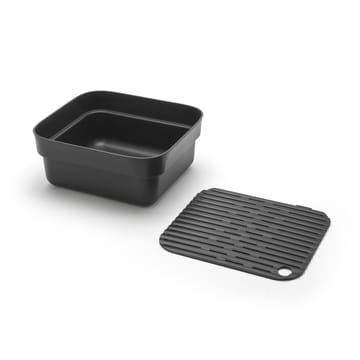 Sinkside dish bowl with drying tray 34x37 cm - Dark grey - Brabantia