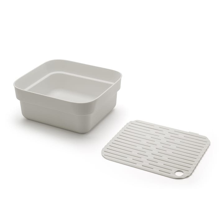 Sinkside dish bowl with drying tray 34x37 cm, Light grey Brabantia