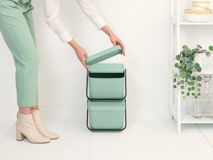 Sort & Go stackable waste bucket 20 L, Jade Green Brabantia