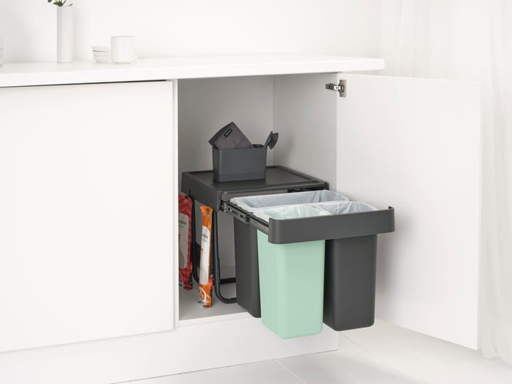 Sort&Go Built-in Bins, 10+10+20 L, Dark grey Brabantia