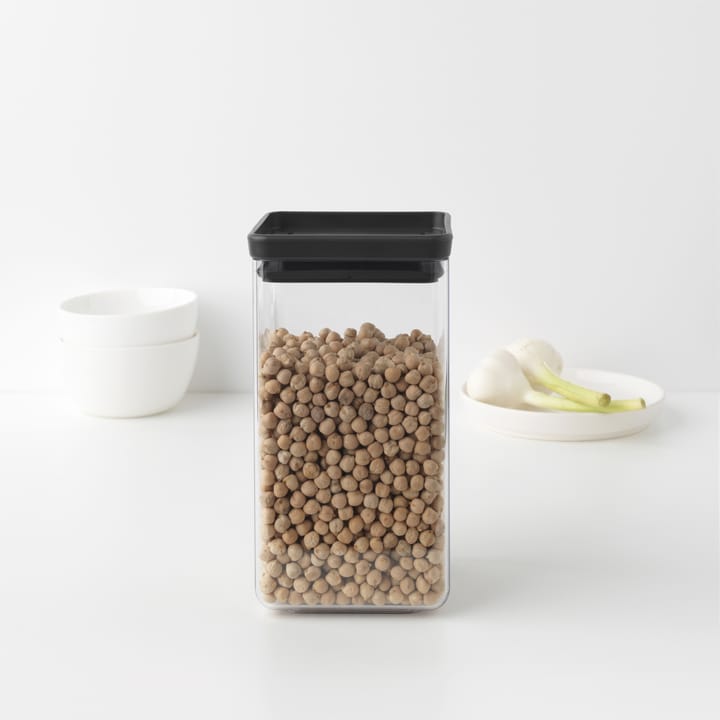 TASTY+ square storage jar 1.6 L, Dark grey Brabantia