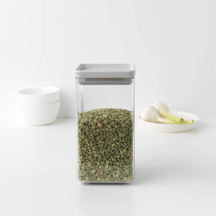 TASTY+ square storage jar 1.6 L, Light grey Brabantia