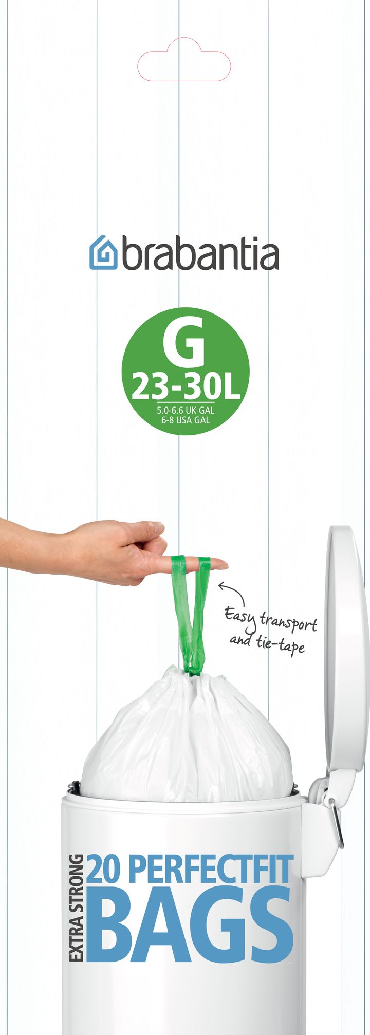 Waste Bags G for bins of 23-30 liters 20 bags/roll, 23-30 L Brabantia