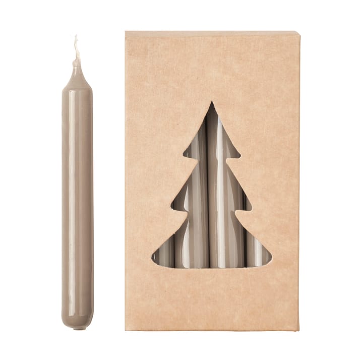 Broste Christmas tree candle glossy Ø1,2x10,2 cm 20 pack, Linen Broste Copenhagen