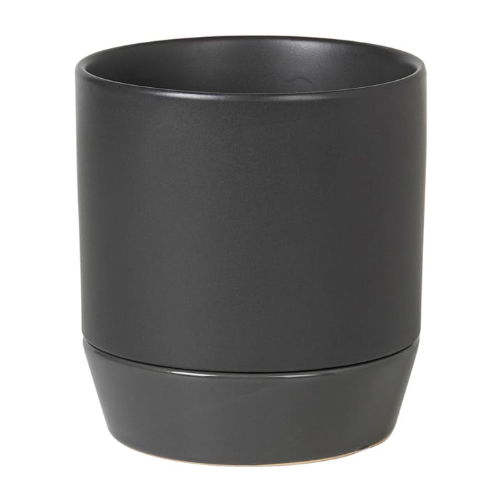 Denise flower pot with saucer Ø14 cm, Charcoal grey Broste Copenhagen