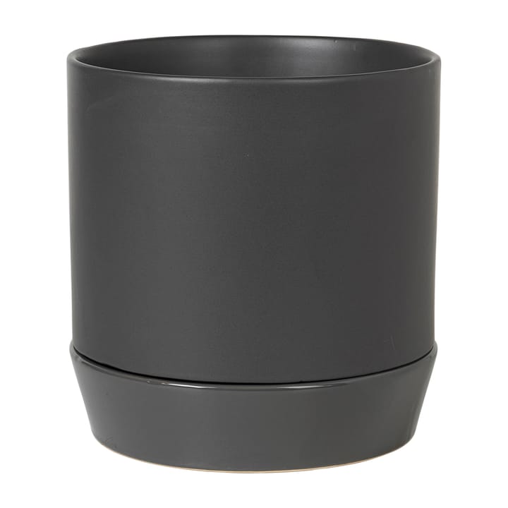 Denise flower pot with saucer Ø21 cm, Charcoal grey Broste Copenhagen