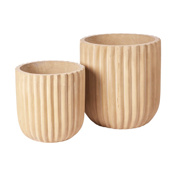 Fiber flower pot 2-pack, Antique beige Broste Copenhagen