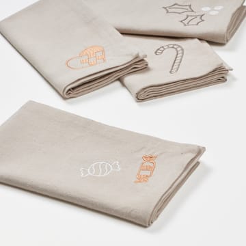 Fryd fabric napkins 45x45 cm 4 pieces - Light warm grey-beige - Broste Copenhagen