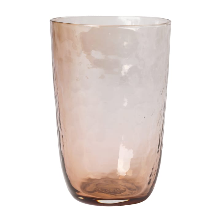 Hammered drinking glass 50 cl, brown Broste Copenhagen