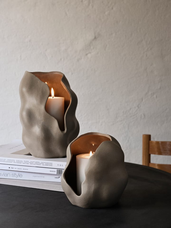 Hekla tealight holder Ø16 cm, Dove grey Broste Copenhagen