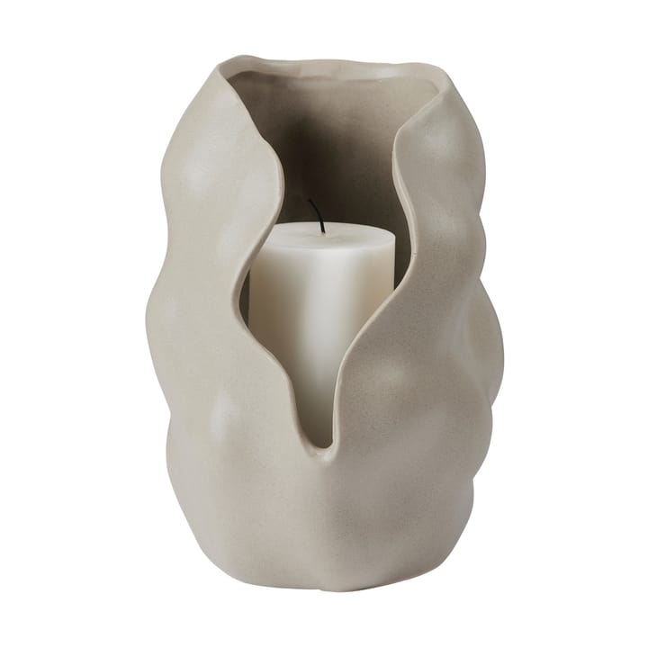 Hekla tealight holder Ø18.6 cm, Dove grey Broste Copenhagen