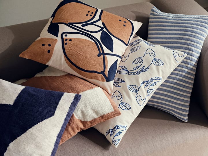 Koi pillowcase 50x50 cm, Intense blue Broste Copenhagen