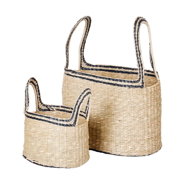 Lykke basket 2 pieces, Natural black Broste Copenhagen