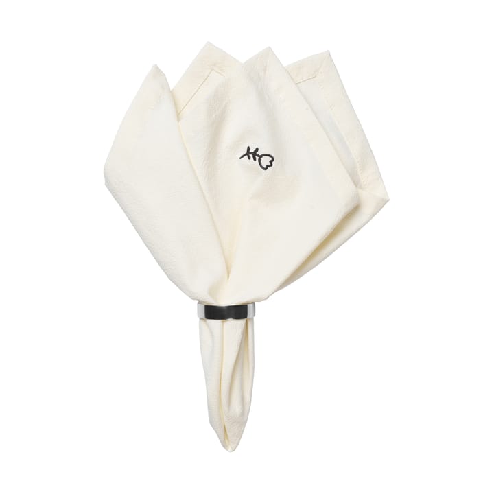 Mai cloth napkin 45x45 cm - Black-off white. - Broste Copenhagen