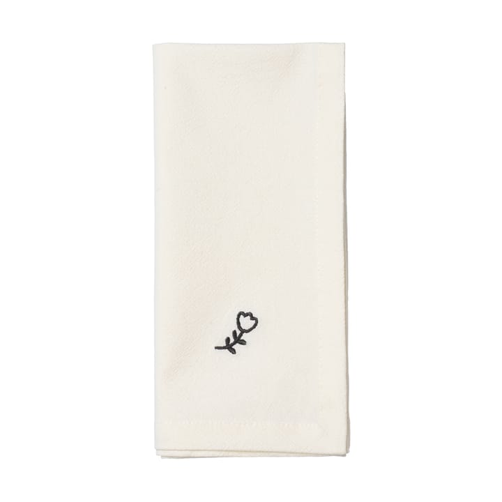 Mai cloth napkin 45x45 cm, Black-off white. Broste Copenhagen