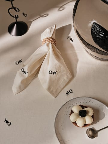 Mai cloth napkin 45x45 cm - Black-off white. - Broste Copenhagen