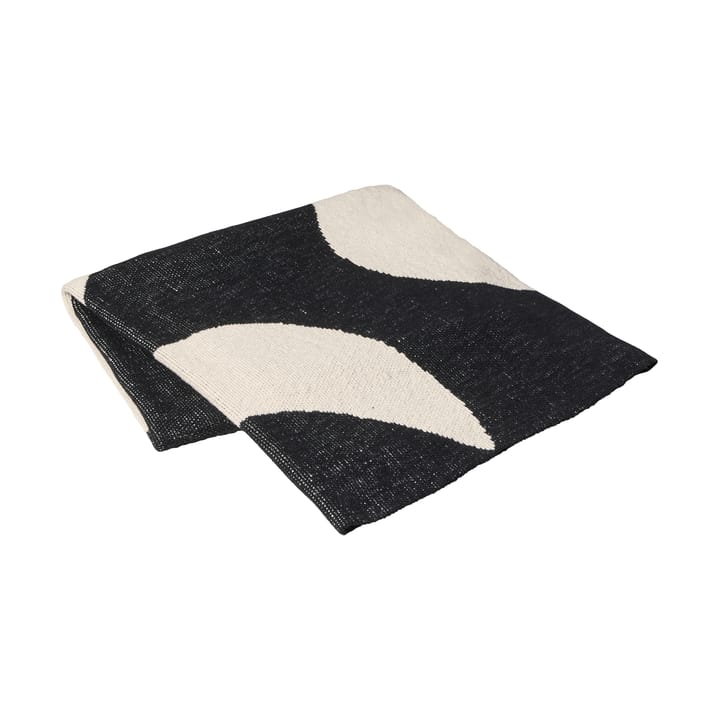 Maren throw 130x180 cm, Black-off white Broste Copenhagen