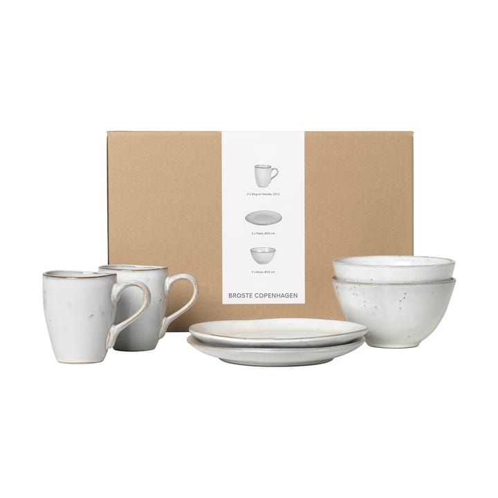 Nordic Sand breakfast set for two - 6 pieces - Broste Copenhagen