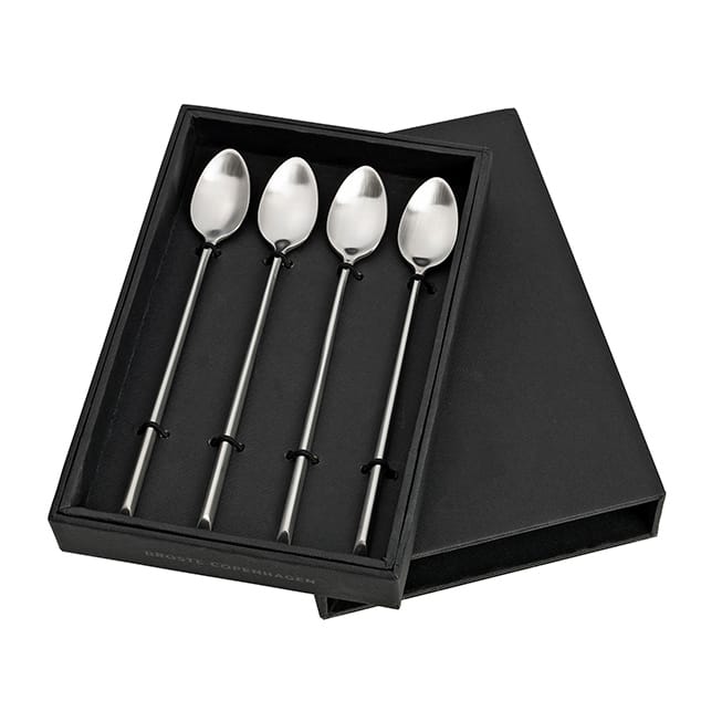 Sletten spoon long 4-pack, Full satin forged Broste Copenhagen