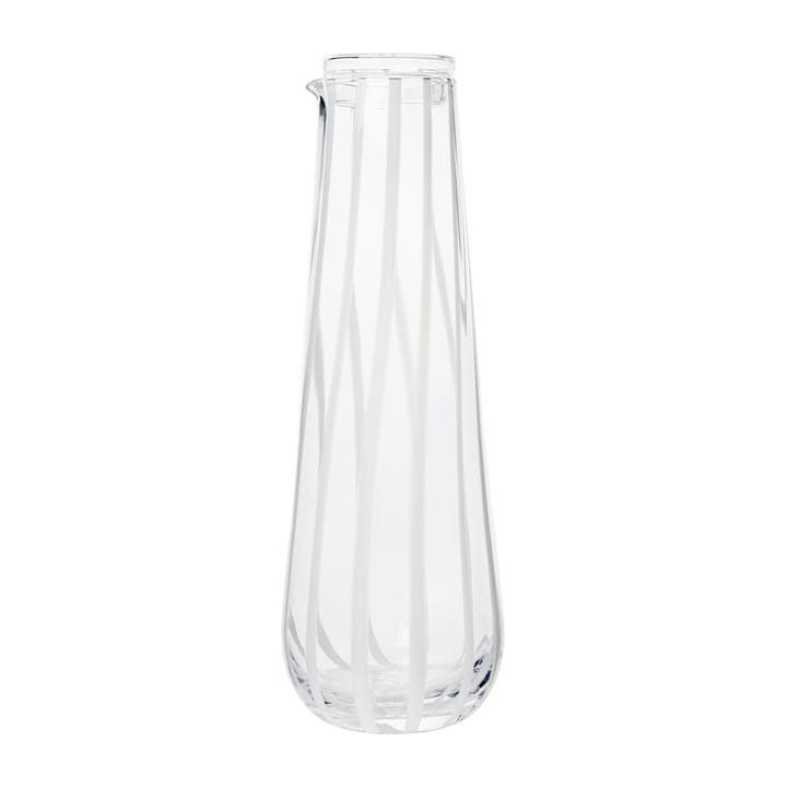 Stripe carafe with lid 0.8 l, Clear-white stripes Broste Copenhagen