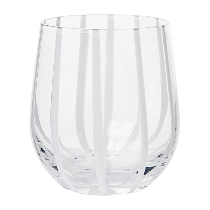 Stripe drinking glass 35 cl, Clear-white stripes Broste Copenhagen