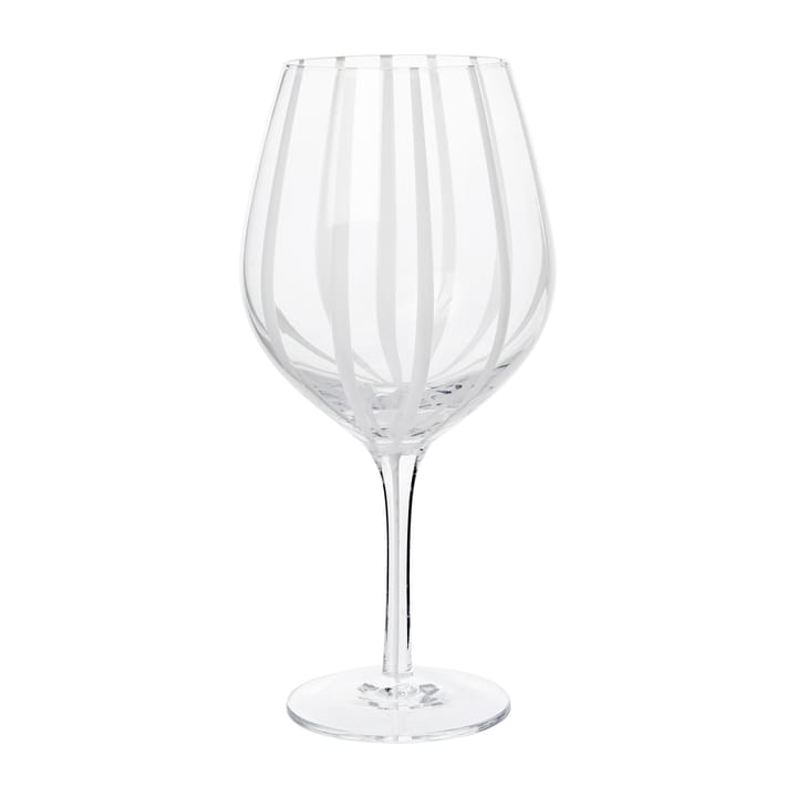 Stripe red wine glass 65 cl, Clear-white stripes Broste Copenhagen