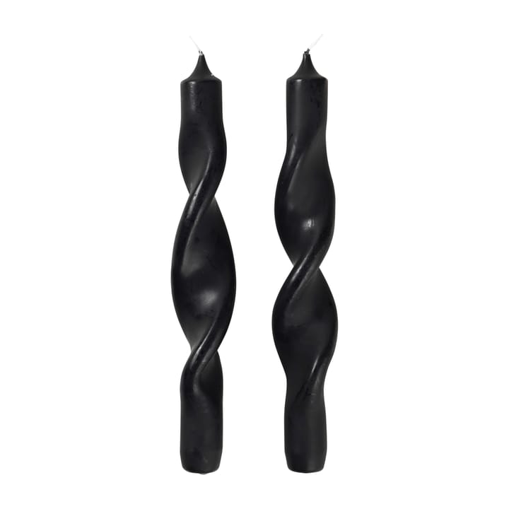 Twist twisted candles twisted candle 23 cm 2-pack, Simply black Broste Copenhagen