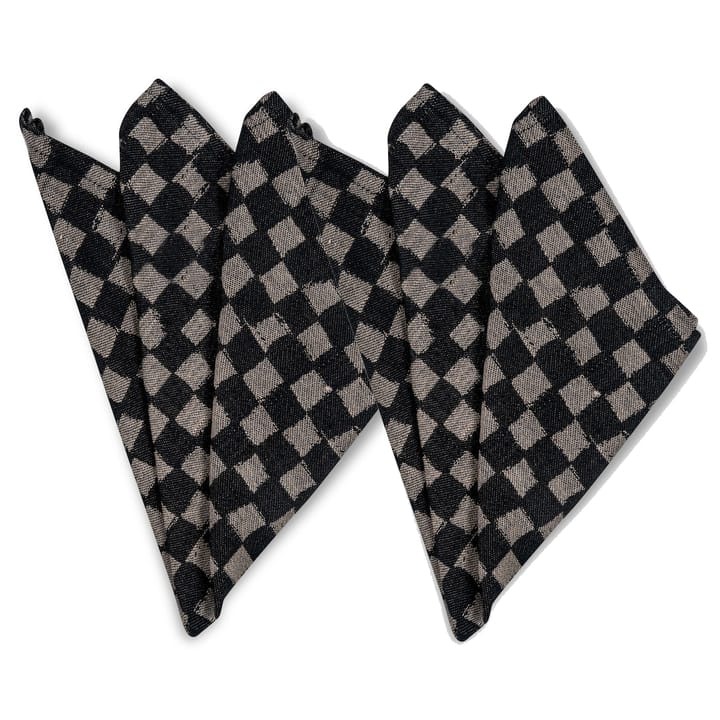 Checki fabric napkin 2-pack, Black Byon