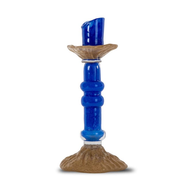 Lara candle holder M 26 cm, Blue Byon