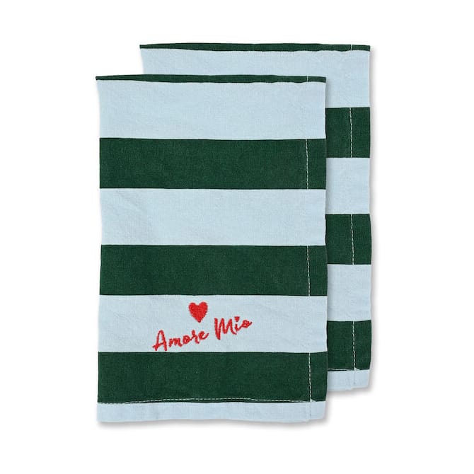 Love napkin 45x45 cm 2-pack, Green-light blue Byon