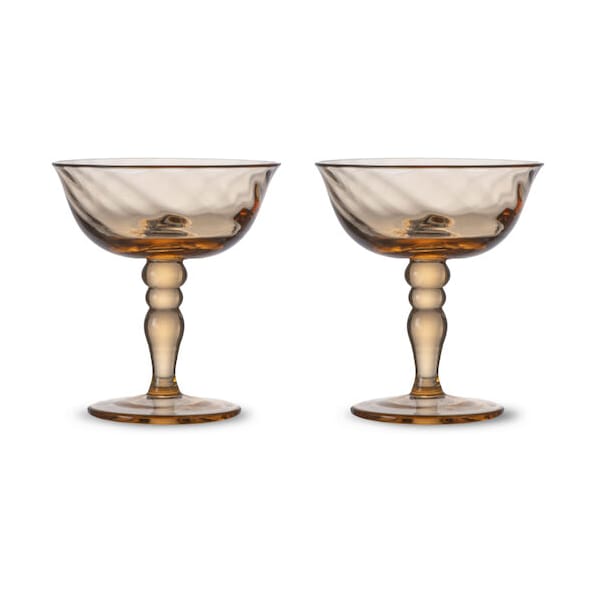 Opacity Italian champagne coupe 15 cl 2-pack, Peach Byon