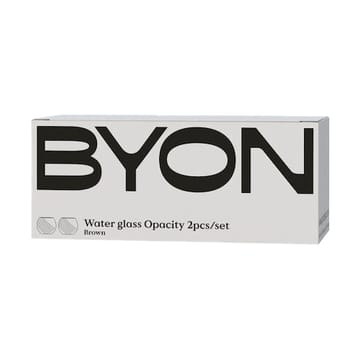 Opacity water glass 22 cl 2-pack - Brown - Byon