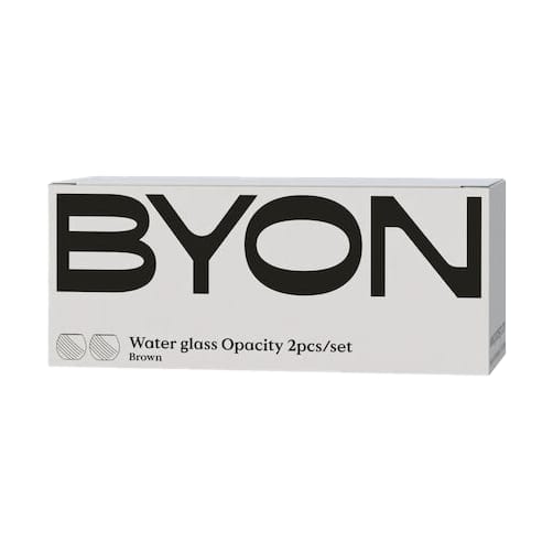 Opacity water glass 22 cl 2-pack, Brown Byon