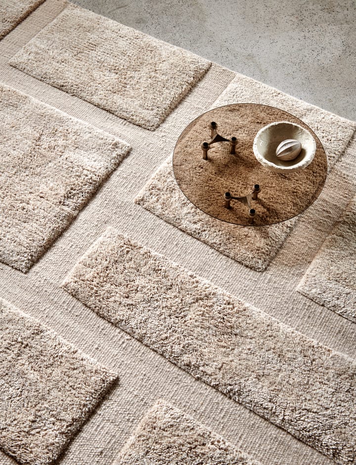 Bricks wool rug 170x230 cm, Beige Classic Collection