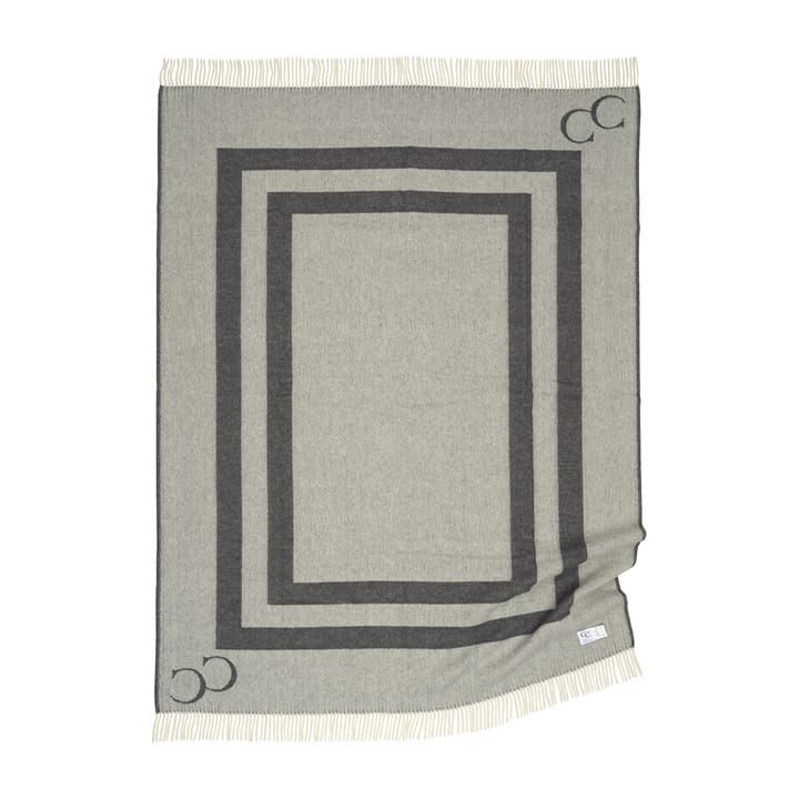 Monogram wool throw 130x200 cm, iron gate Classic Collection