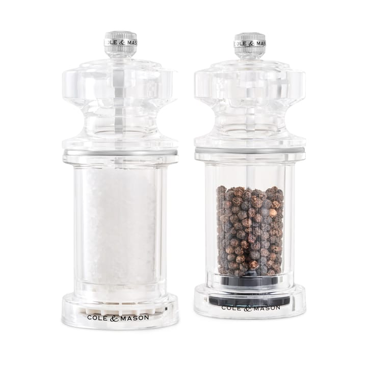 Cole & Mason 605 salt and pepper grinder set 14.4 cm, Clear Cole & Mason