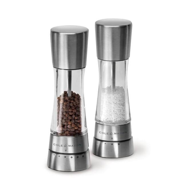 Cole & Mason Derwent salt and pepper grinder set 19 cm - Silver - Cole & Mason