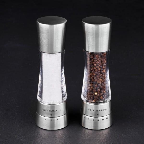 Cole & Mason Derwent salt and pepper grinder set 19 cm, Silver Cole & Mason