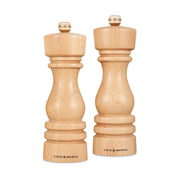 London Salt and Pepper Mill Set 18 cm, Natural Cole & Mason