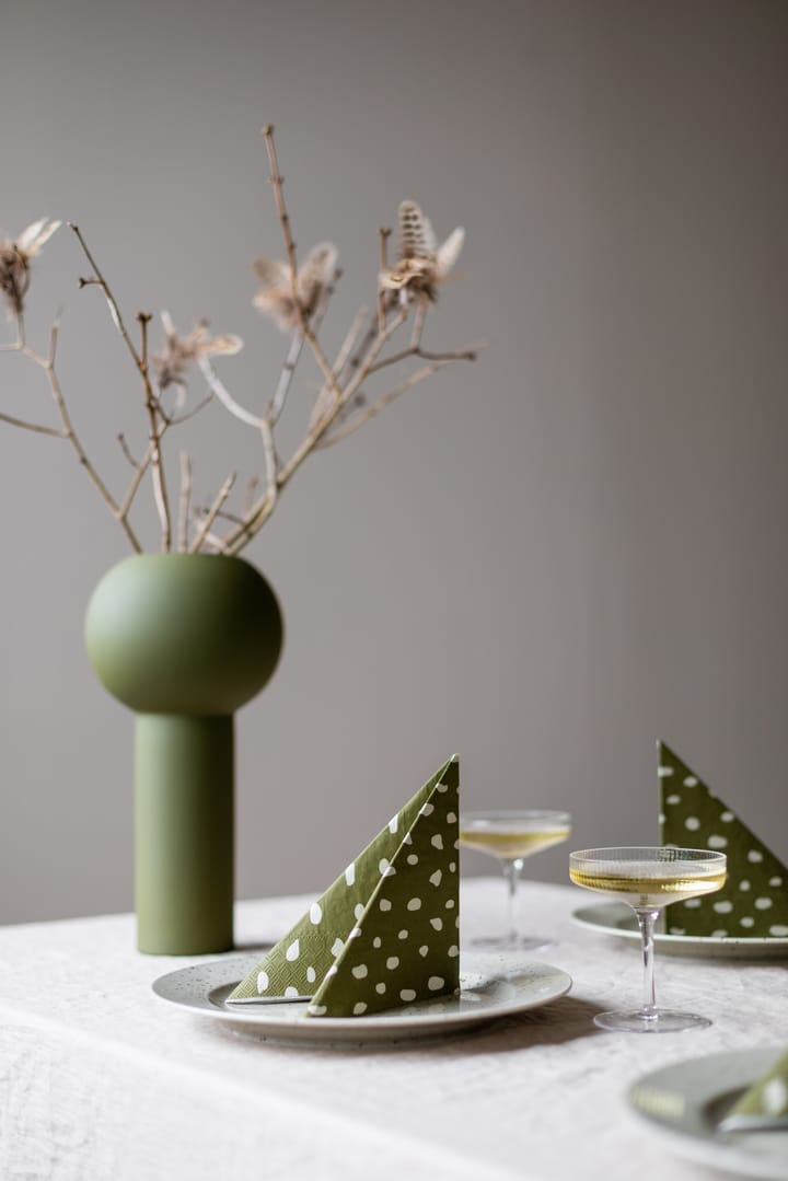 Dots napkins 33x33 cm 20-pack, Olive Cooee Design