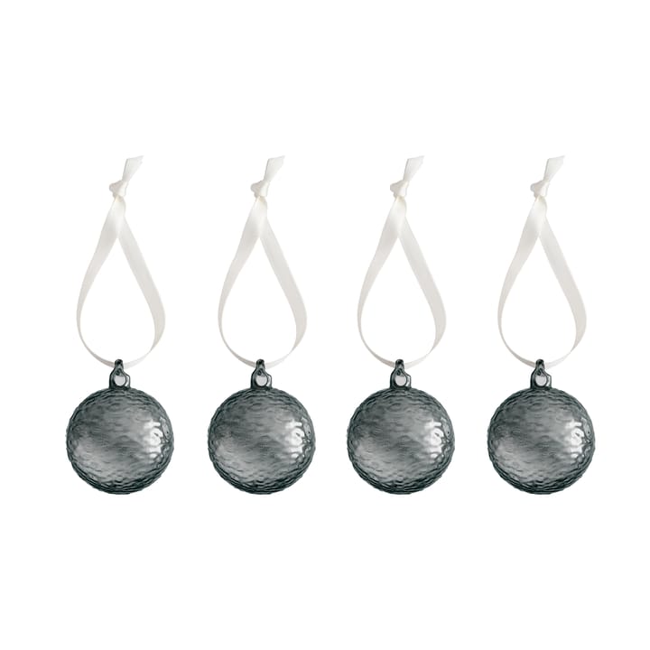 Gry Marble Christmas bauble Ø5 cm 4-pack - Smoke - Cooee Design