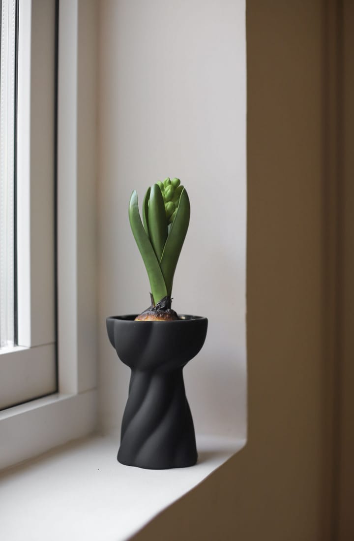 Twist bulb vase 12.8 cm, Black Cooee Design